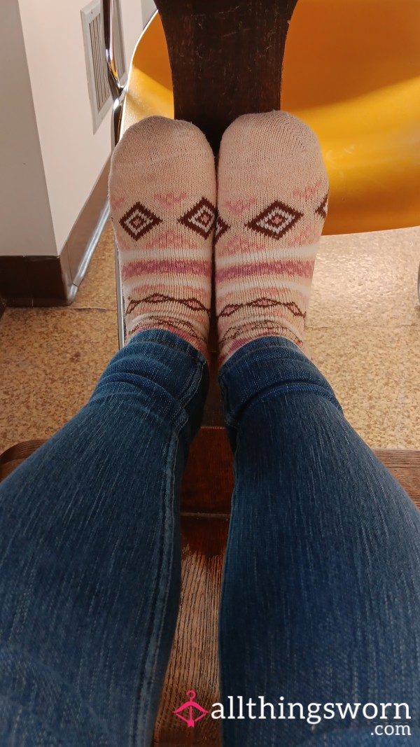 Warm Fuzzy Socks – Worn Studying At School All Day
