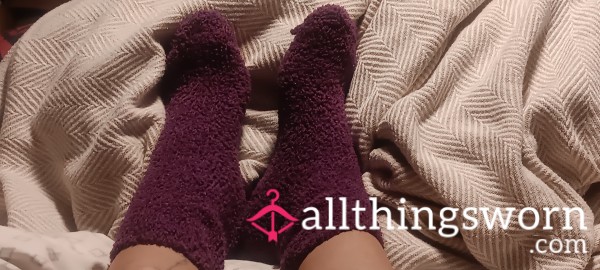 Warm Purple Fluffy Socks