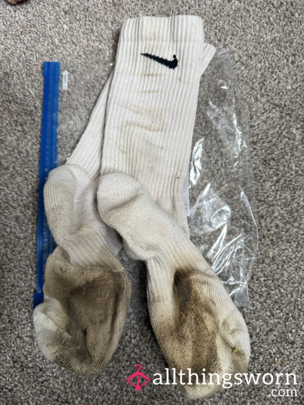 Washed The Horses In These Cream Nike Socks (second Pair)