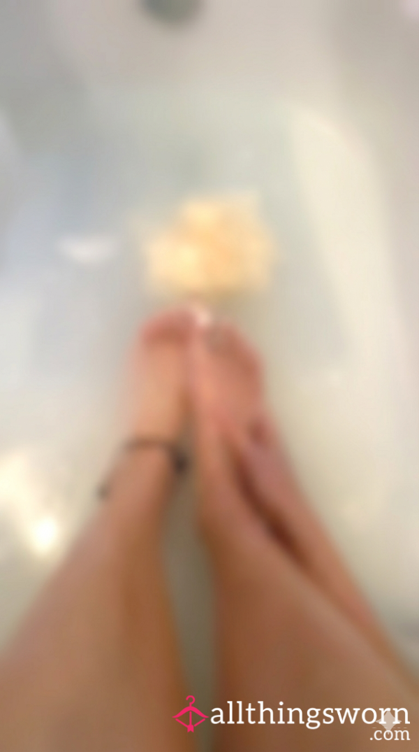 Washing And Showing Off My Feet In The Bath