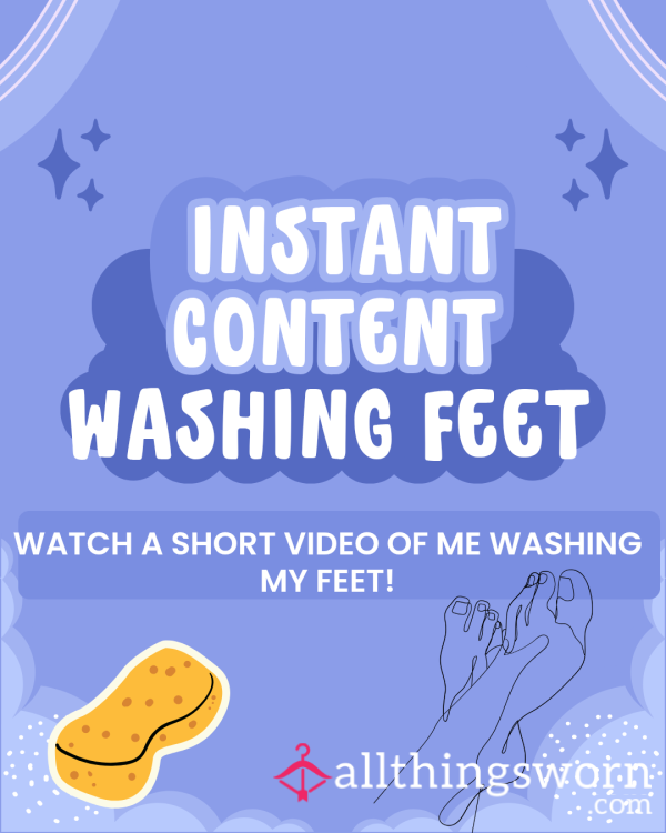 Washing My Cute Feet💙🩵🤍