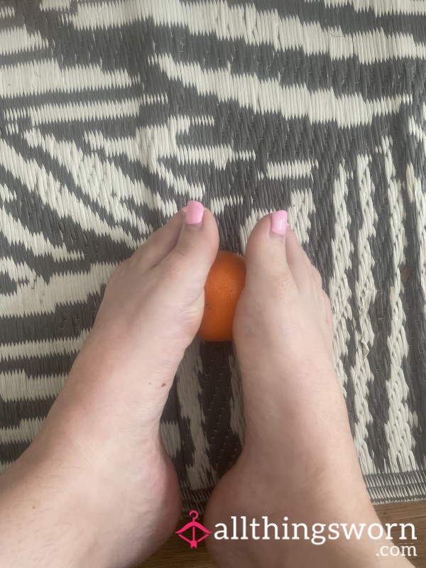 Watch Me Crush An Orange With My Feet