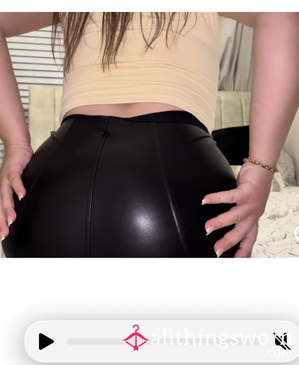 Watch Me Enjoy And Glaze These Leather Leggings💦🫦with My Juices As I Masterbate😈