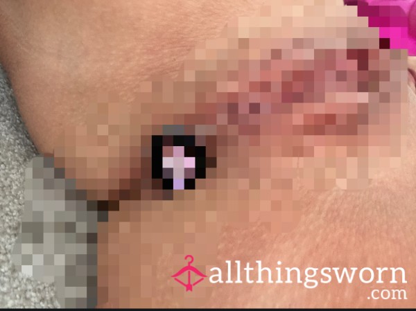 Watch Me F**k My Tight Pu**y With A Pink Diamond Heart Bu*t Plug In Place Too