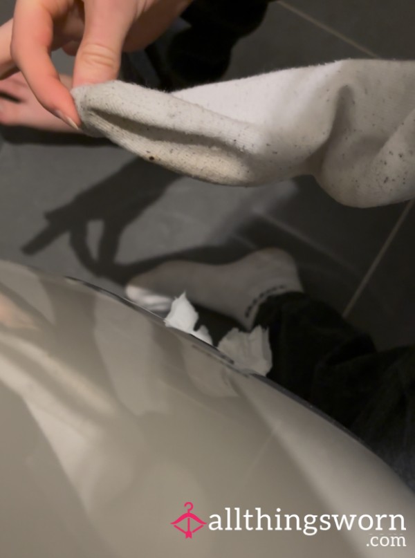 Watch Me P**l Off 1 Week Worn White Socks