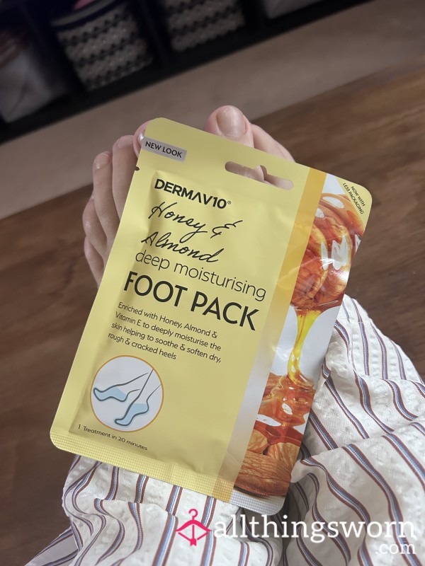 Watch Me Put My Feet In To A Moisturising Foot Pack. All Wrapped Up In A Nice Wet Packet