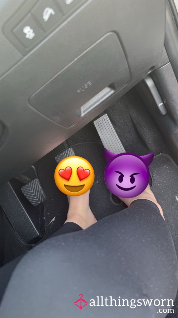 Watch Me Rub And Pump My Car Pedals With My Feet👣🫦🚙😈