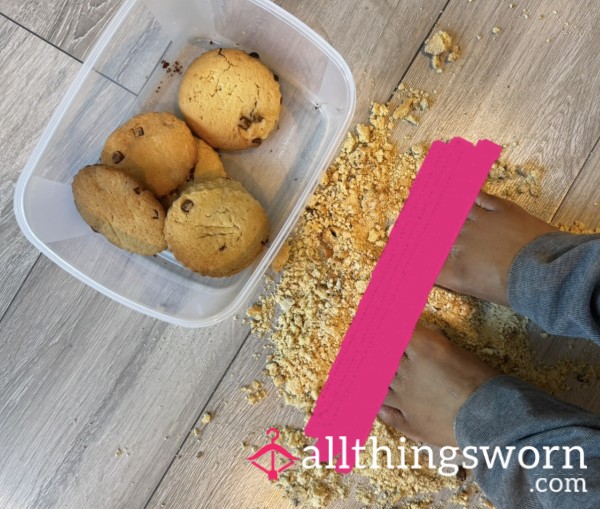Watch Me Squash Stale Home Made Cookies With My Feet