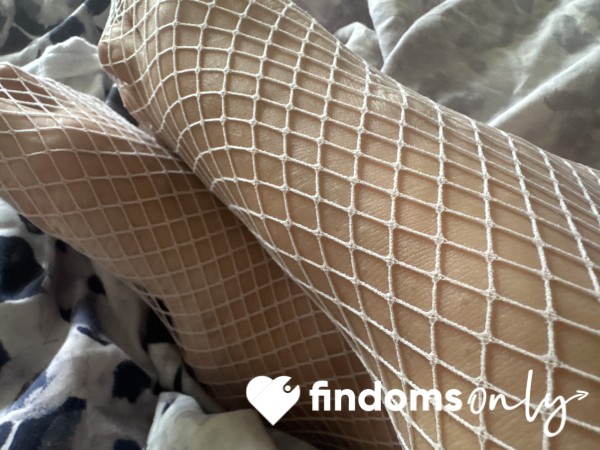 Watch My Feet Rub Together With Pink Fish Net Socks On