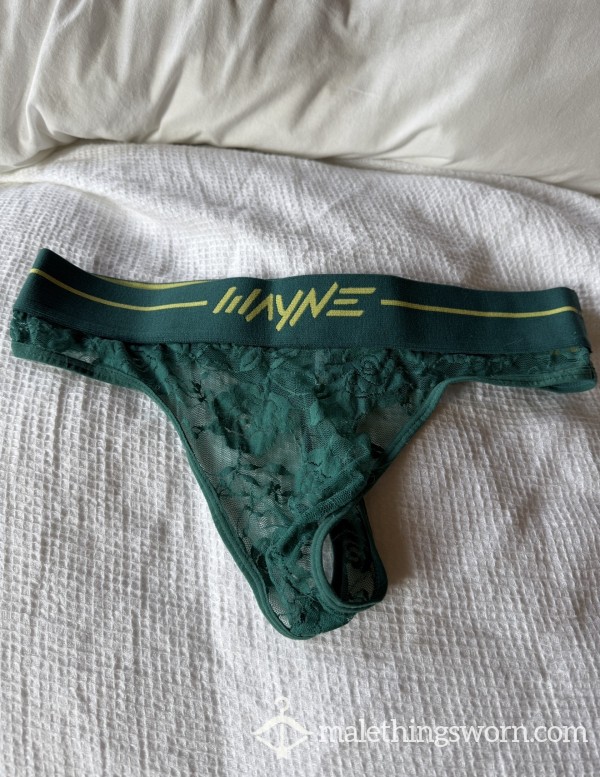 Wayne Underwear Brand: Lacy/sheer Green Lingerie WORN TO PREFERENCE