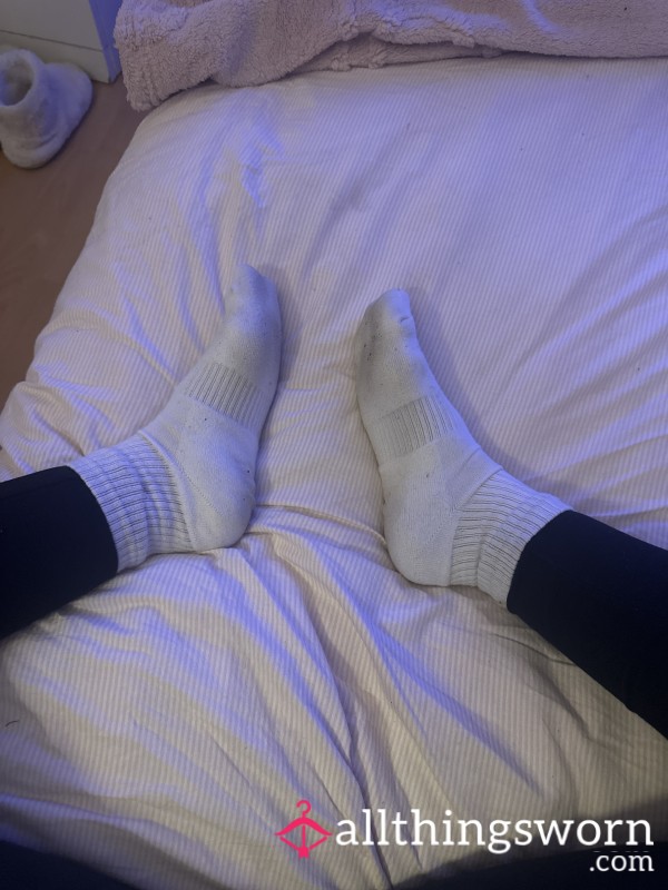 Wearing These White Sports Socks All Day