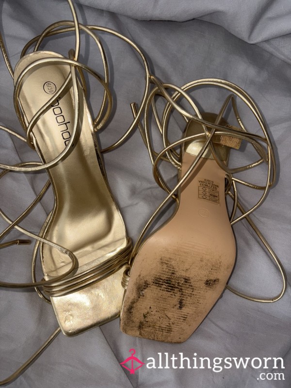 WEDDING WORN GOLD HEELS SIZE 6❤️