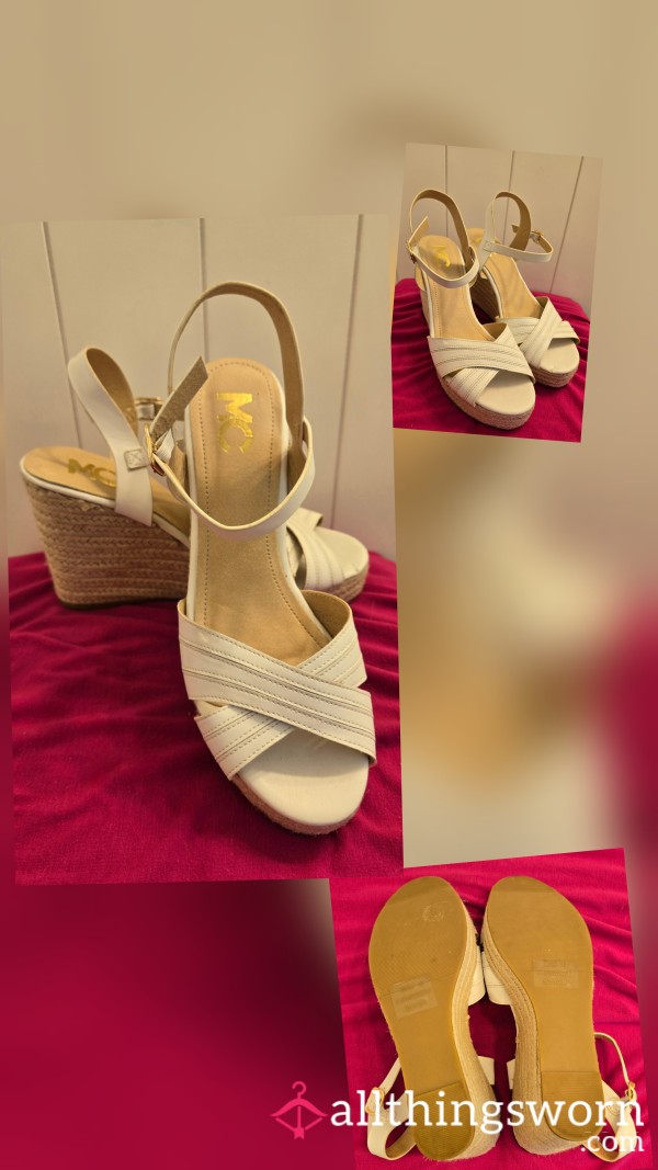 Wedge Sandal Heels White