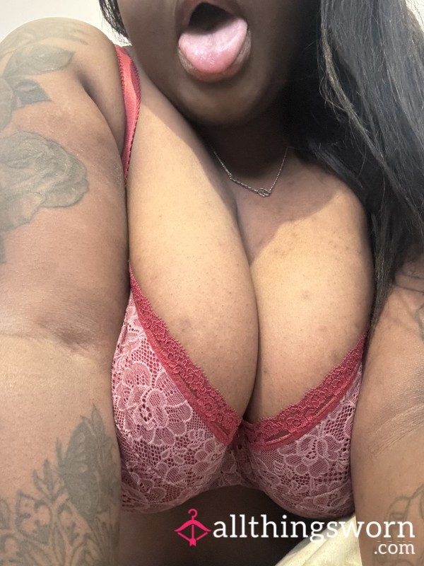 Week Worn Red Lacy Bra. With Scent. Worn To Gym As I Got Hot And Sweaty