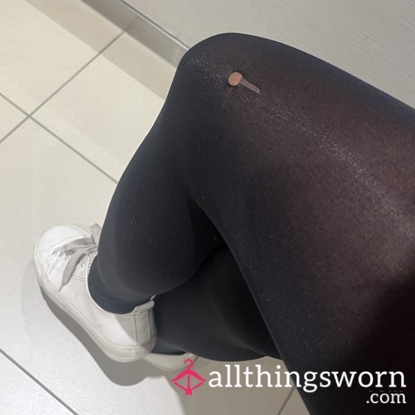 Week Worn Black Tights