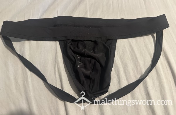Weekend Exclusive 🔥 Broken-In Black Jockstrap — Years Of Wear + Prec*m