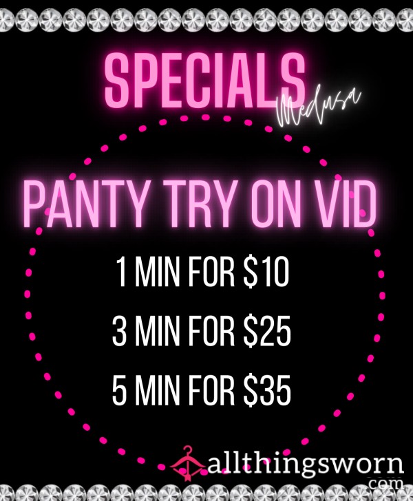 WEEKLY SALE: Panty Try On Vid