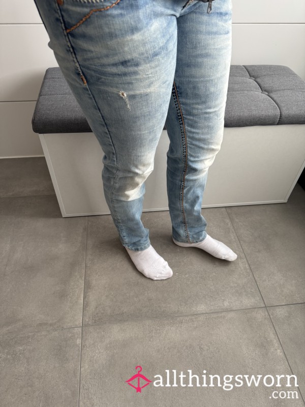 Getragene Socken Weis