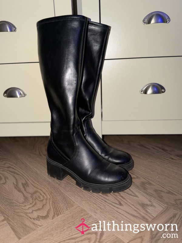 Well Loved Black Leather Boots