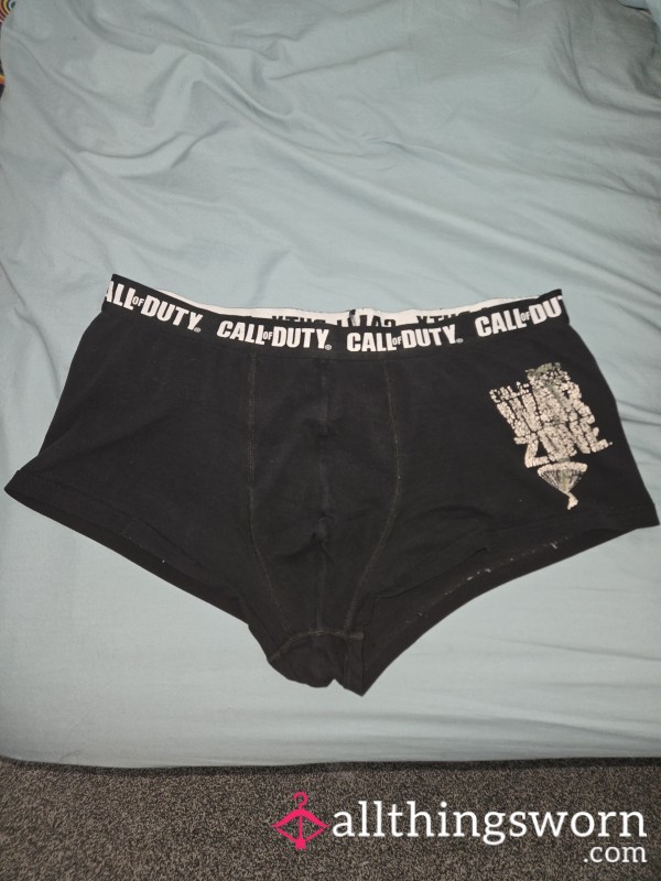 Well-Loved Call Of Duty Boxers XL - 48hr Tomboy Wife Wear - Distressed & Scented