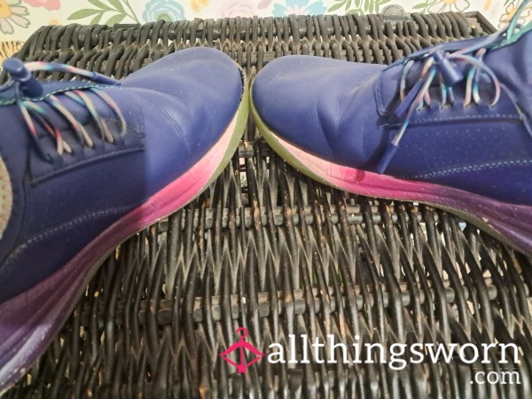 Well Loved Clove ICU Trauma Shoes With Worn Down Insoles With Foot Print