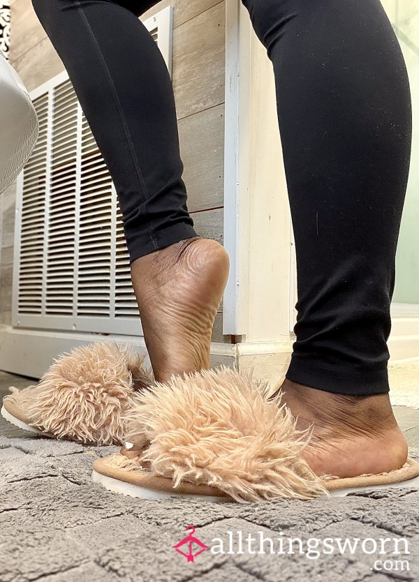 Well-Loved Fur House Slippers