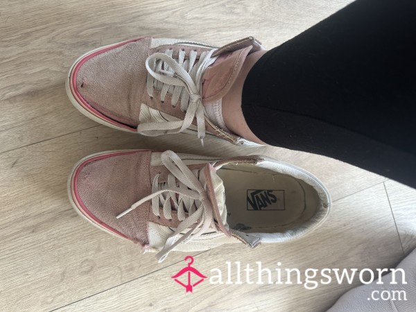 Well Loved Pink & White Van Trainers UK SIZE 8 / US 10 / EU 42