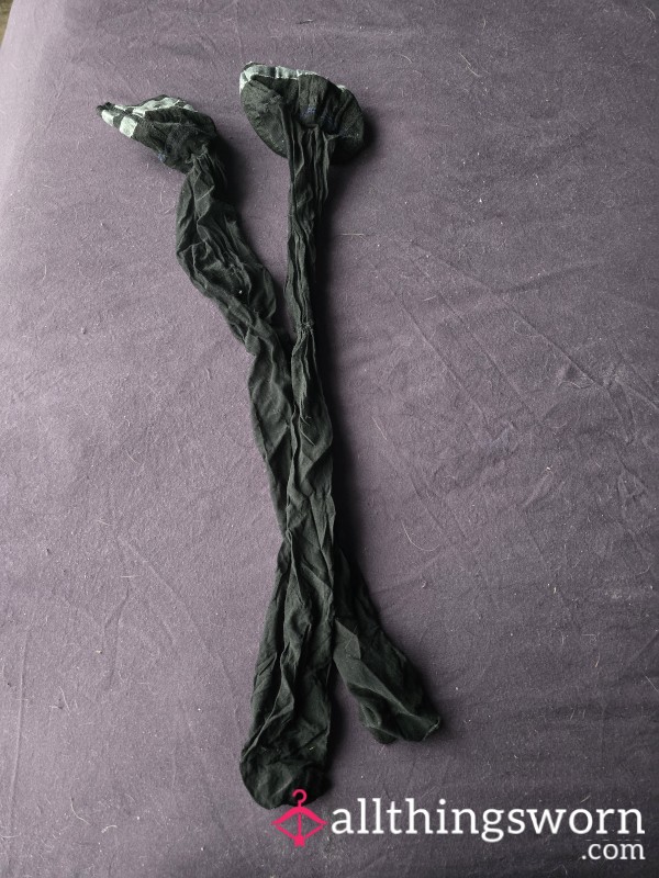Well Loved Stockings, Worn On Short Legs With Small Feet