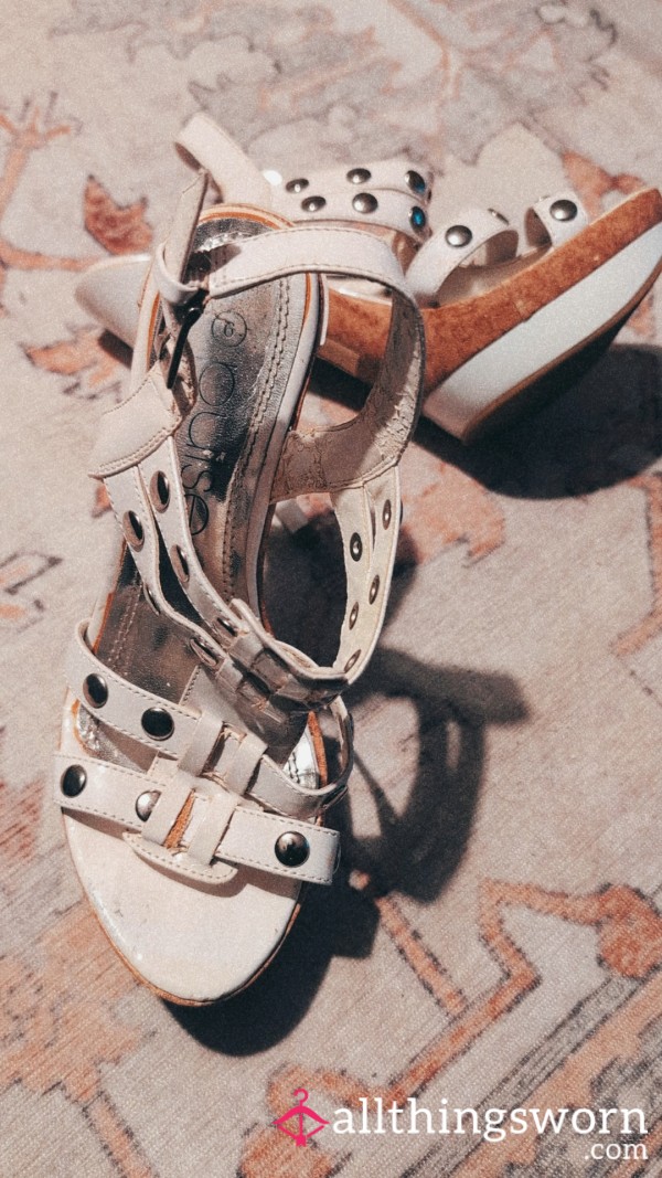 Well Loved White Heels