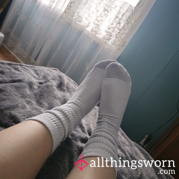Well Loved White Ribbed Socks