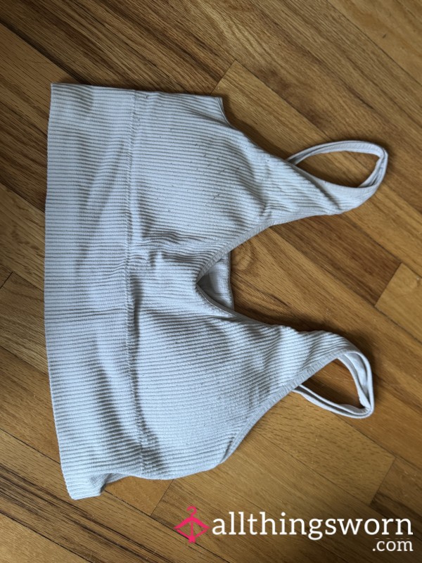 Well Loved White Sports Bra