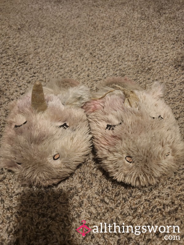 Well Loved Worn For 2 Years Unicorn Slippers