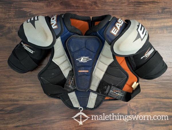 Well-Seasoned Hockey Shoulder Pads – Double-Player Sweat & Wear