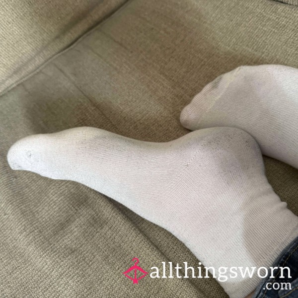 Dirty White Ankle Socks Well Used