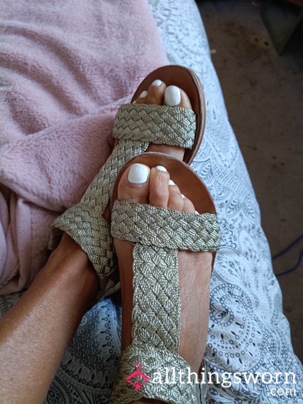Well Used And Well Loved Gold Kurt Geiger Sandals Sz 5