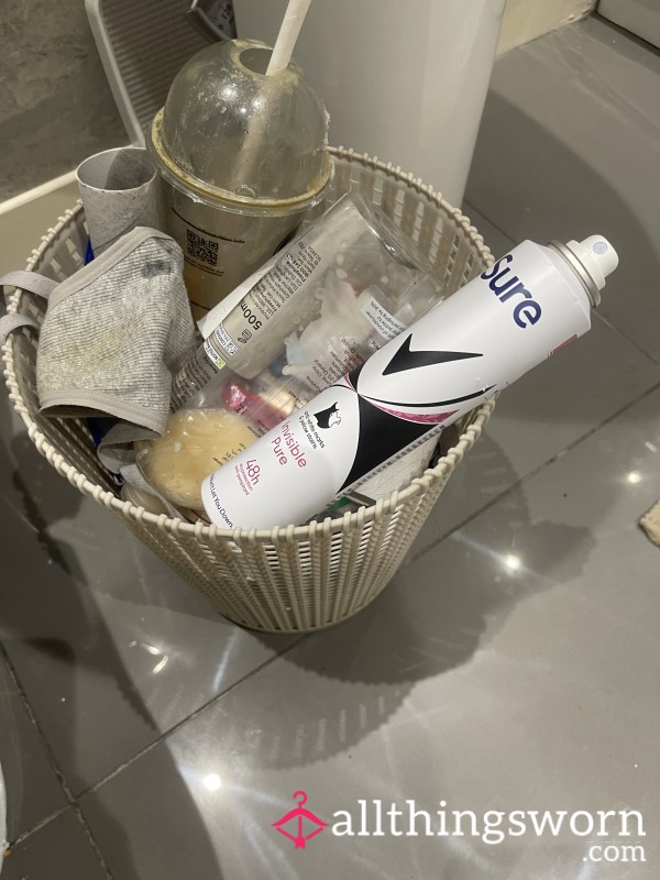 💋 Well-Used Bathroom Bin – Overflowing With Mistress’s Discards 💋