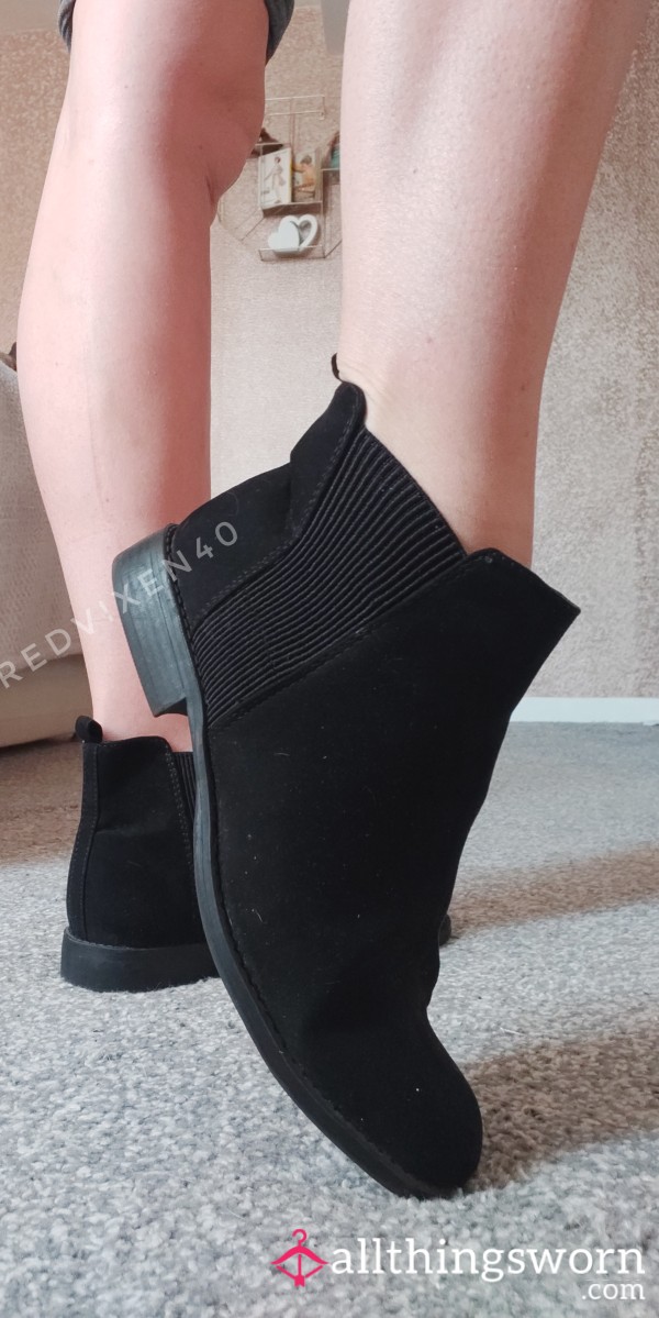 Well Used Black Slip On Boot