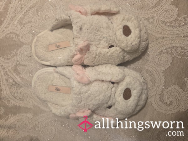 Well Used Cheesy Tang Slippers Size 5
