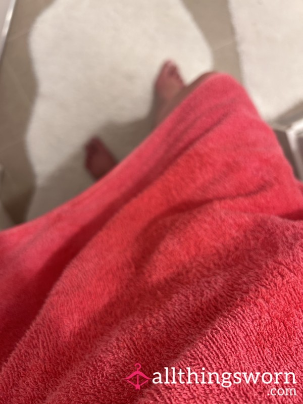 Well Used Pink Towel . Can We Used Again And Sent Upon Request