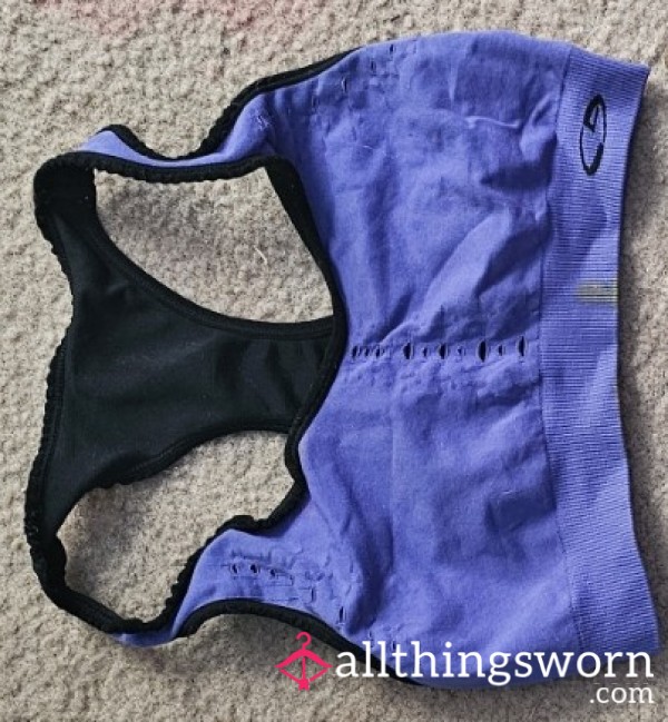 Well Used Purple Sports Bra- Soft And Stretchy