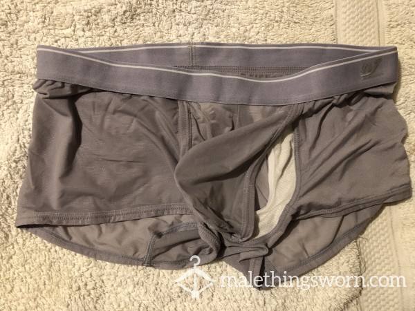 Well Used See Thru Briefs - Loose Pouch Opens Both Sides Fr Very Easy Access.