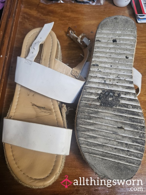 Well Used White Sandals 👡