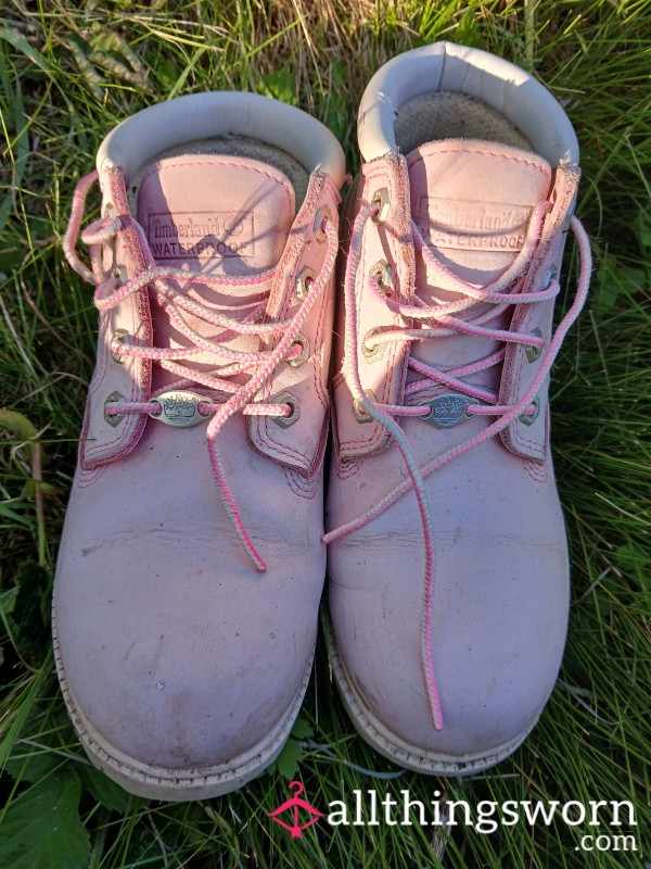 Well Walked Pink Timberland Boots Size 4/37