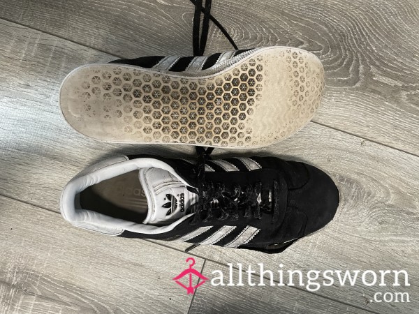 Well Wore Black Adidas Gazelles