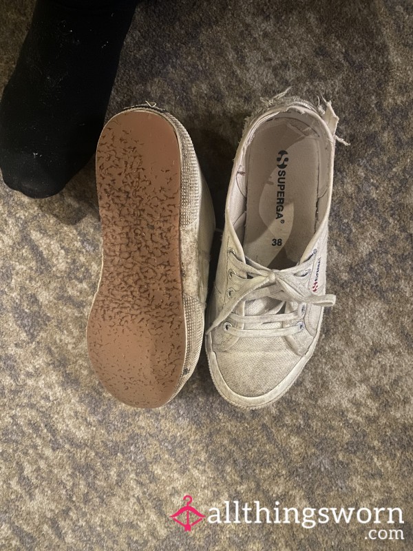 Well Worn 1 Year Old Sneakers, Worn Almost Daily. Gym, Walks, Dates They've Seen It All