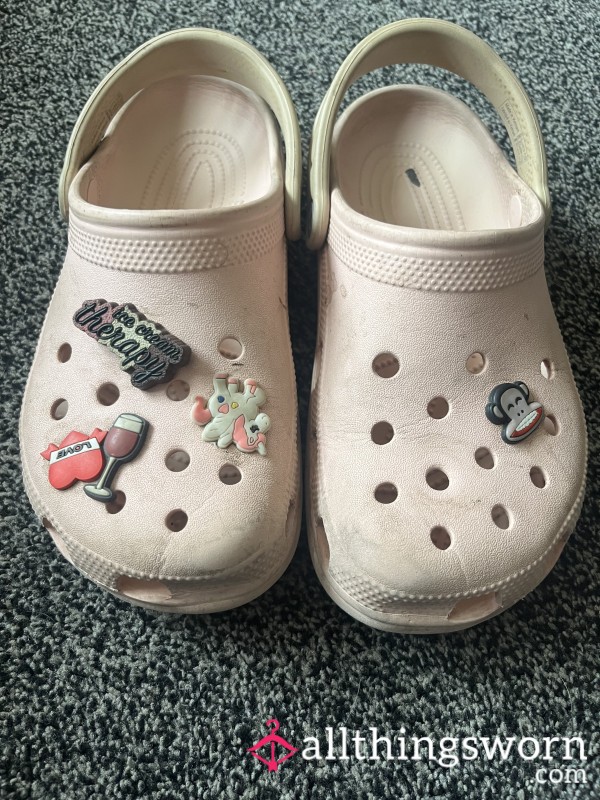 Well Worn 3 Year Old Crocs, With Charms