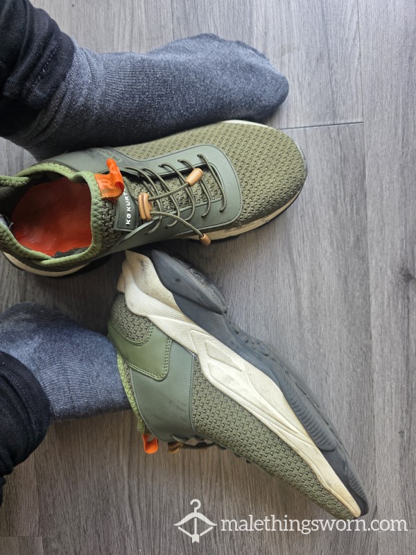 Well Worn 3 Year's Plus F**ked Green Kurt Geiger Trainers Size 7