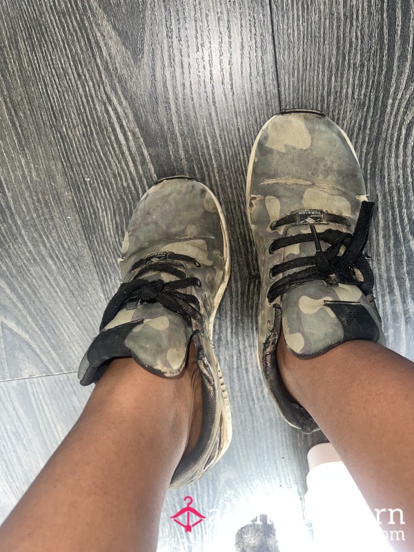 Well-Worn Adidas Flux Trainers (Size UK 5.5) Watch Me In Them At Different Angles👟
