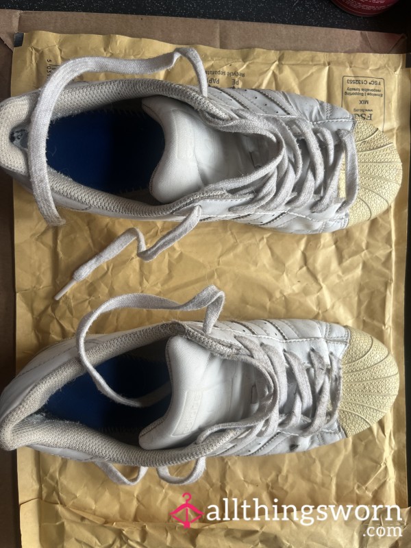 Well Worn Adidas Size 5 - No Insoles- Musky Smelling