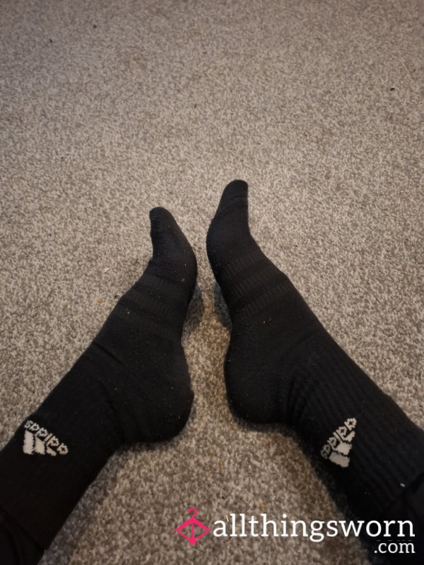 Well Worn Adidas Socks Size 4.5 Feet